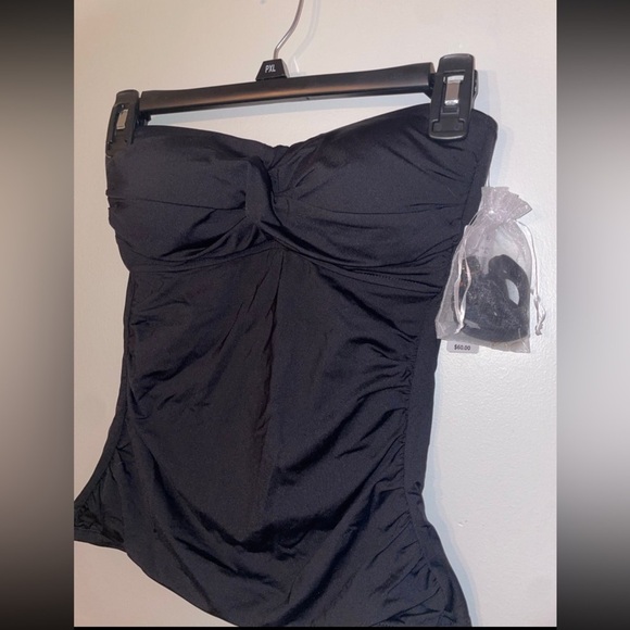 Anne Cole Live in Color Twist Front Bandeau Tankini Top NWT S - Picture 5 of 7